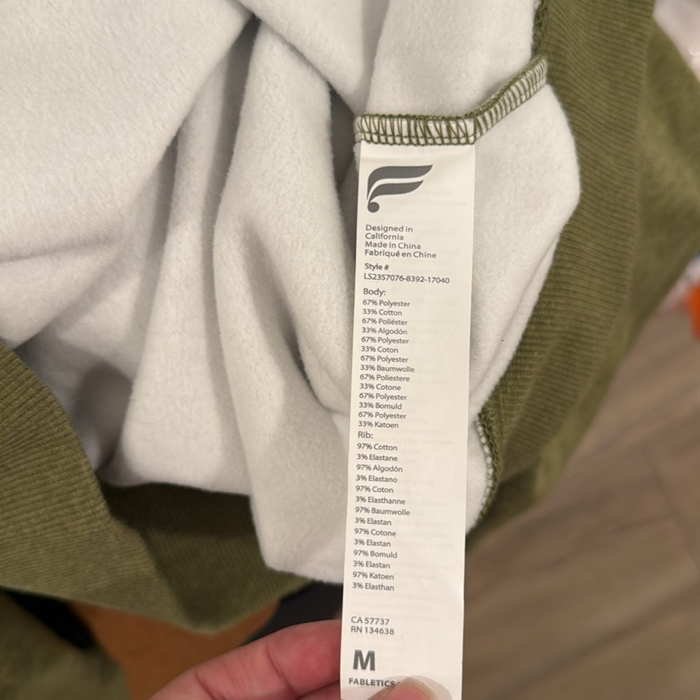 Fabletics Cozy Fleece Raglan Sweatshirt - Picture 6 of 6